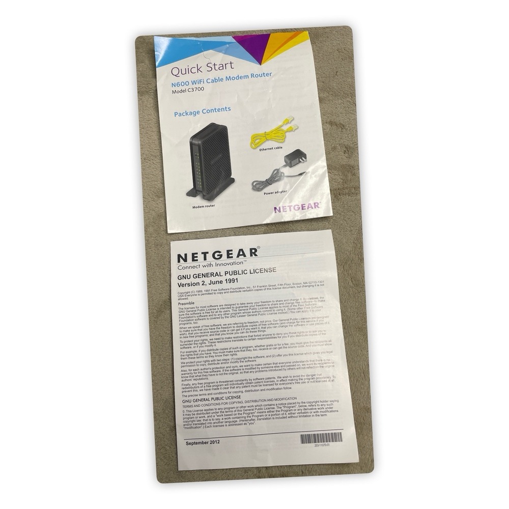 NETGEAR N600 C3700 WiFi Cable Modem Router - Built-In DOCSIS 3.0 Cable Modem - Picture 8 of 12